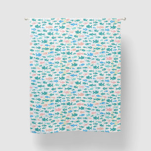 Swimming Fish Cute Nautical Coral Sea Pattern Blackout Curtains