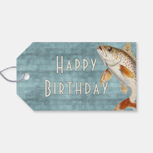 Swimming Fish Ocean Blue Gift Tag
