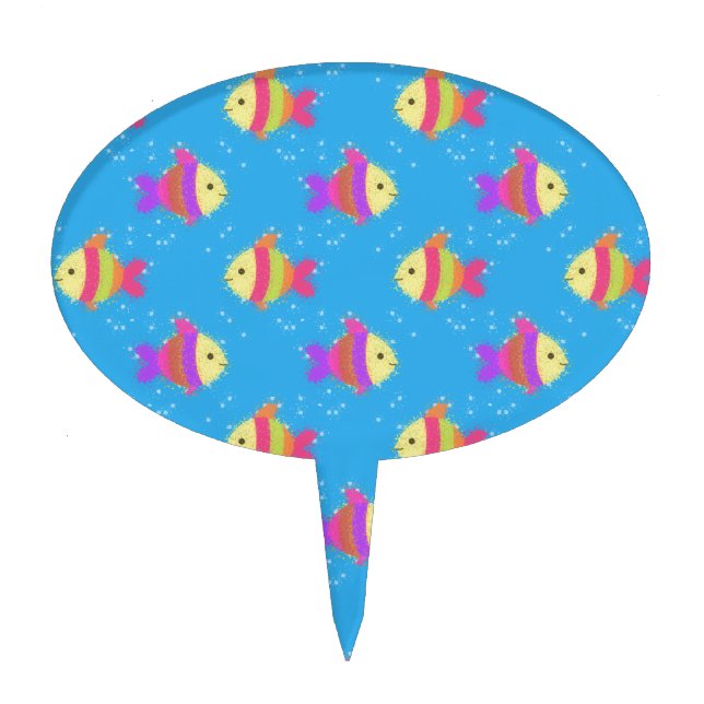 Swimming Fish Pattern Cake Topper (Front)