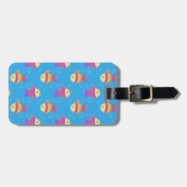 Swimming Fish Pattern Luggage Tag (Front Horizontal)