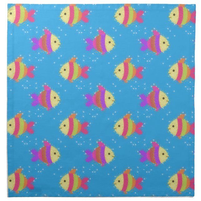 Swimming Fish Pattern Napkin (Front)