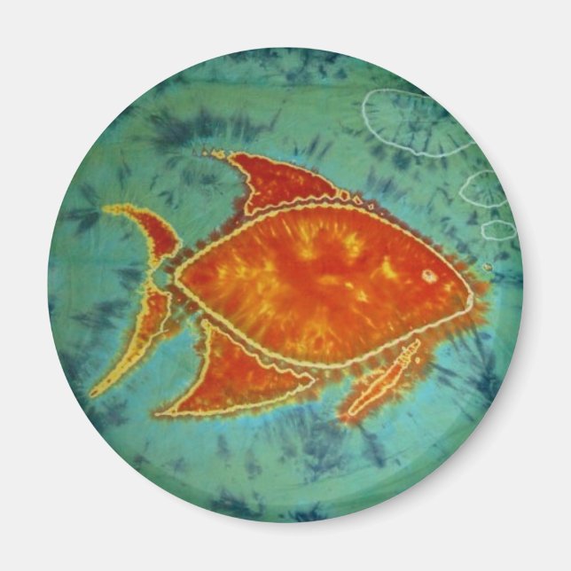 Swimming Fish Tie Dye Magnet (Front)