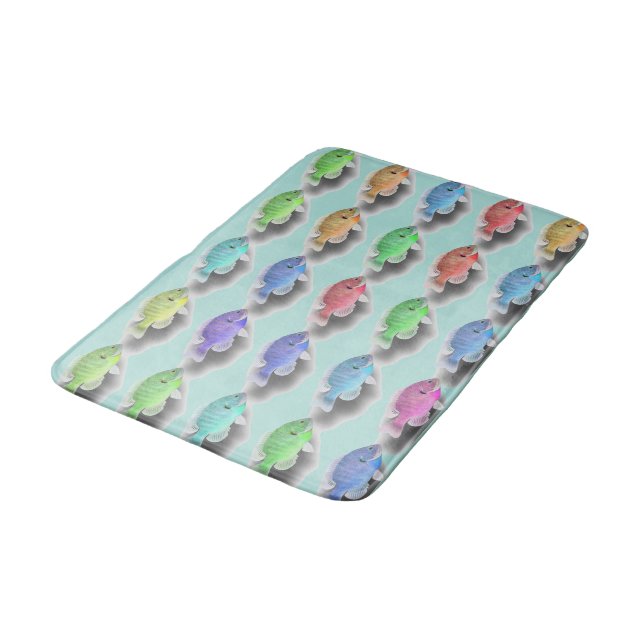 Swimming Fishies Bathroom Mat (Angled)