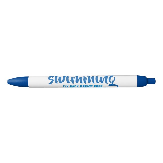 Swimming Fly Back Breast Free Typographic Text Pen (Front)