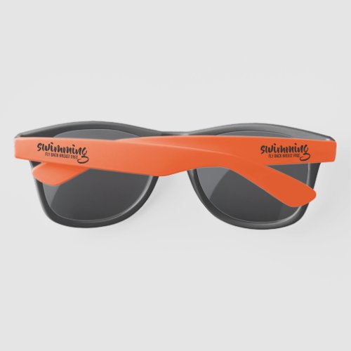 Swimming Fly Back Breast Free Typographic Text Sunglasses