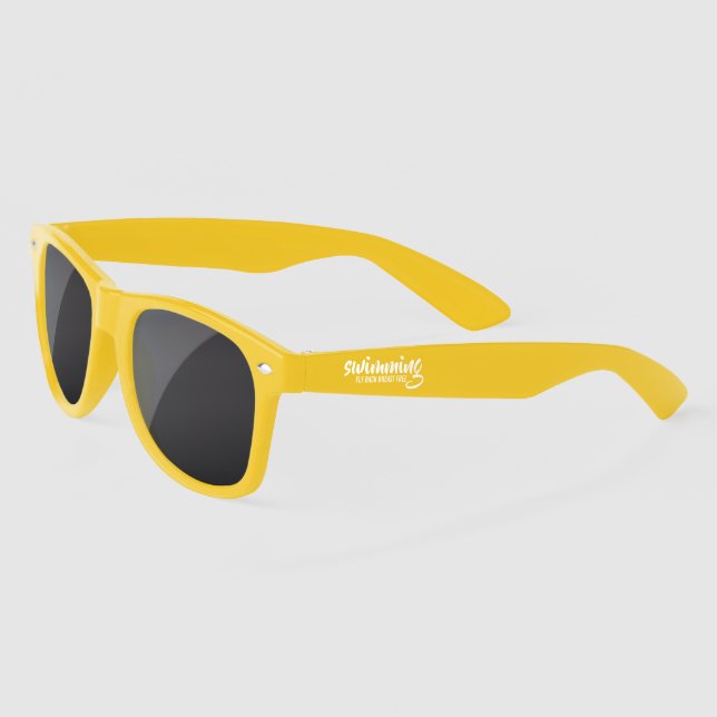 Swimming Fly Back Breast Free White | Sports Sunglasses (Left)
