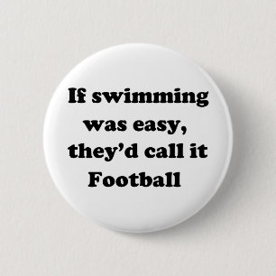 Swimming Football Pinback Button