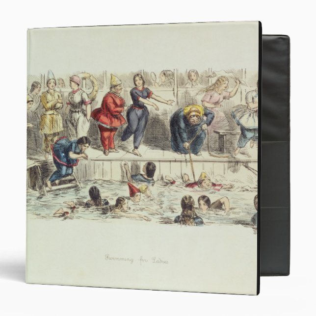 Swimming for Ladies, 1844 (litho) 3 Ring Binder (Front/Inside)
