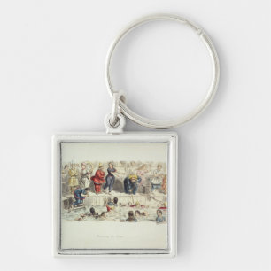 Swimming for Ladies, 1844 (litho) Keychain