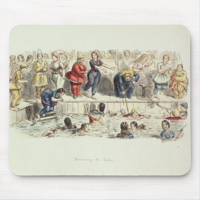 Swimming for Ladies, 1844 (litho) Mouse Pad (Front)