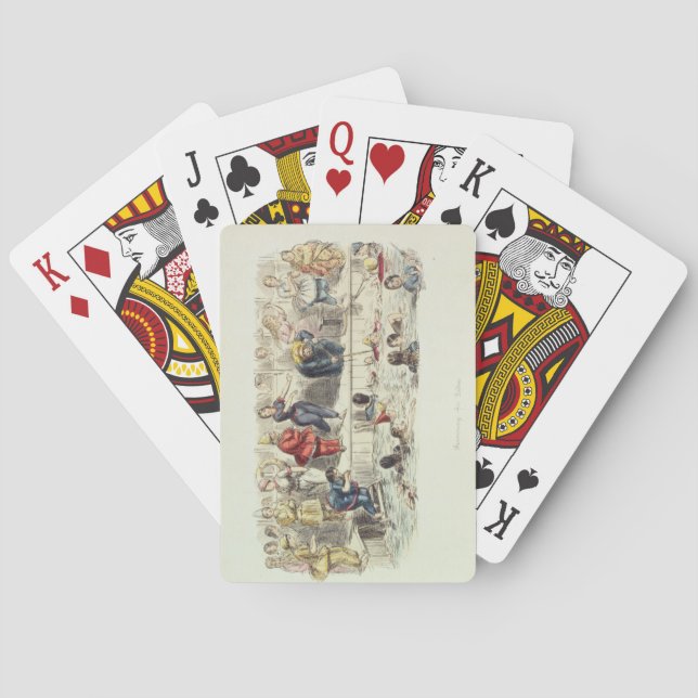 Swimming for Ladies, 1844 (litho) Poker Cards (Back)