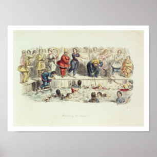 Swimming for Ladies, 1844 (litho) Poster