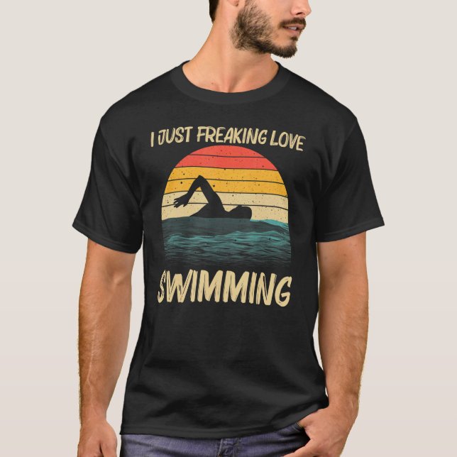 Swimming For Men Women Swimmer Swimming Pool  2 T-Shirt (Front)