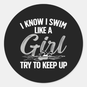 Swimming For Swimmer Swim Classic Round Sticker