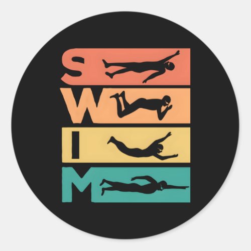 Swimming For Swimmers Classic Round Sticker