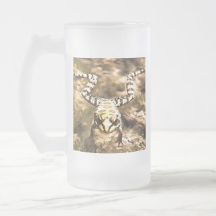 Swimming Frog Immersed In Clear River Water Painti Frosted Glass Beer Mug