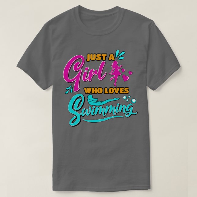 Swimming Funny Swim Ts Adult Beach Love Trunks T-Shirt (Design Front)