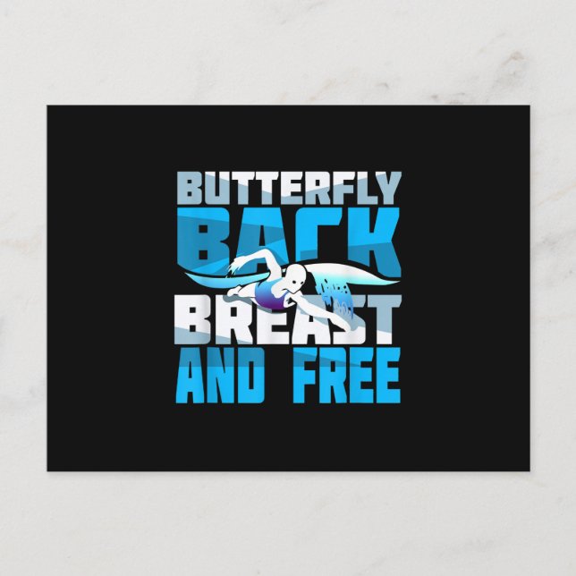 Swimming Gift For Swimmer Announcement Postcard (Front)