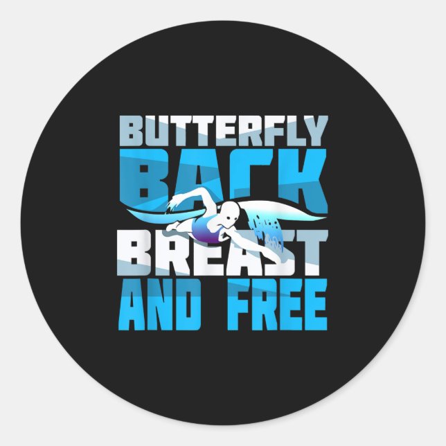 Swimming Gift For Swimmer Classic Round Sticker (Front)