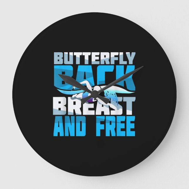 Swimming Gift For Swimmer Large Clock (Front)