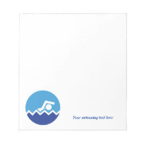 Swimming gifts, swimmer on a blue circle custom notepad Swimming gifts, swimmer on a blue circle custom notepad