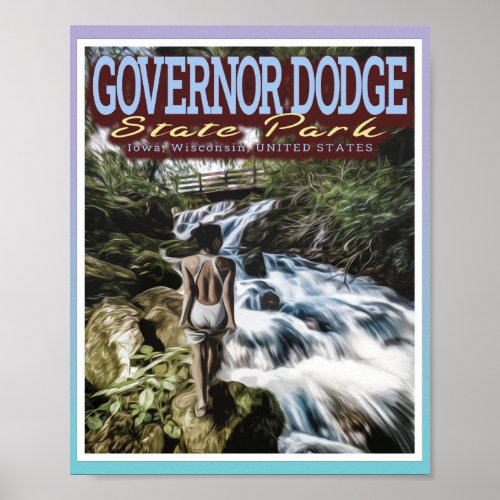 SWIMMING GIRL _ GOVERNOR DODGE STATE PARK _ IOWA POSTER