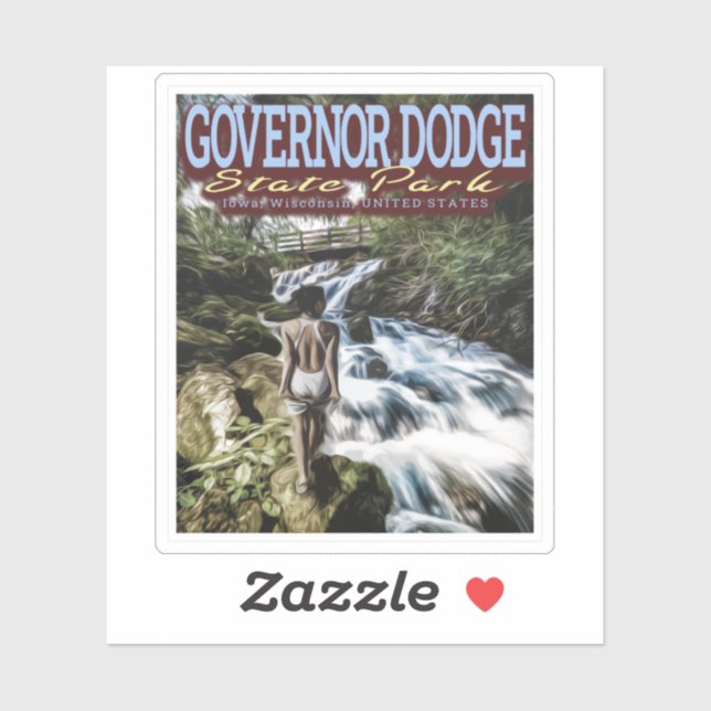 SWIMMING GIRL - GOVERNOR DODGE STATE PARK - IOWA STICKER (Sheet)