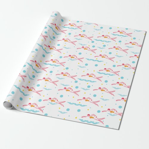 Swimming Gives Me Immense Satisfaction Pattern Wrapping Paper