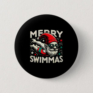 Swimming Gnome, Merry Swimmas, Swimmer Christmas Button