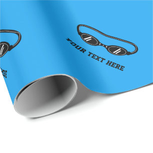 Swimming goggles pattern custom blue Christmas Wrapping Paper