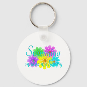 Swimming Happiness Flowers Keychain