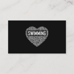 Swimming Heart Coach Swimmer Gift Swim Lover Gifts Enclosure Card
