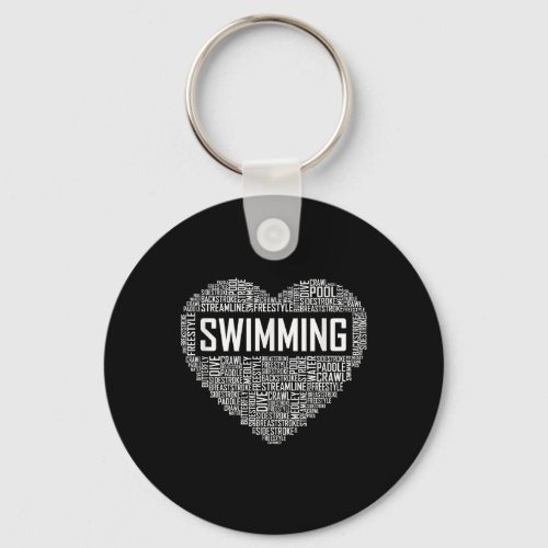 Swimming Heart Coach Swimmer Gift Swim Lover Gifts Keychain