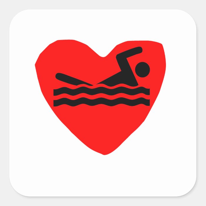 Swimming Heart Sticker