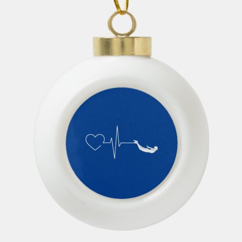 Swimming Heartbeat Ceramic Ball Christmas Ornament