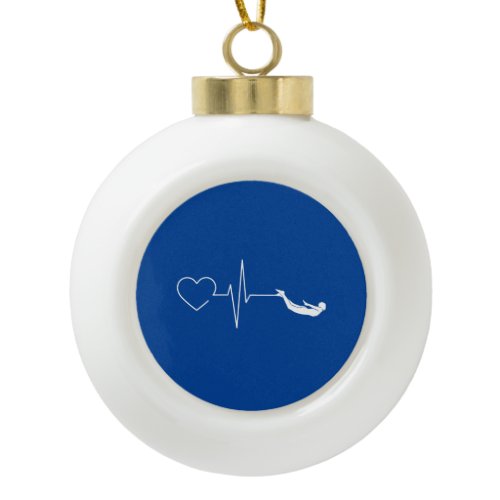 Swimming Heartbeat Ceramic Ball Christmas Ornament