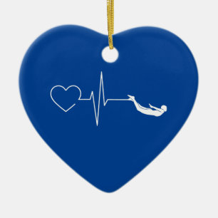 Swimming Heartbeat Ceramic Ornament