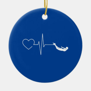 Swimming Heartbeat Ceramic Ornament