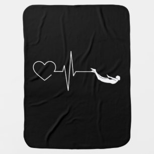 Swimming Heartbeat Gift for Swimmers Baby Blanket