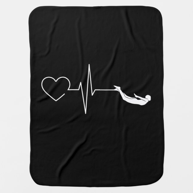 Swimming Heartbeat Gift for Swimmers Baby Blanket (Front)