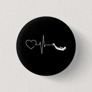Swimming Heartbeat Gift for Swimmers Button