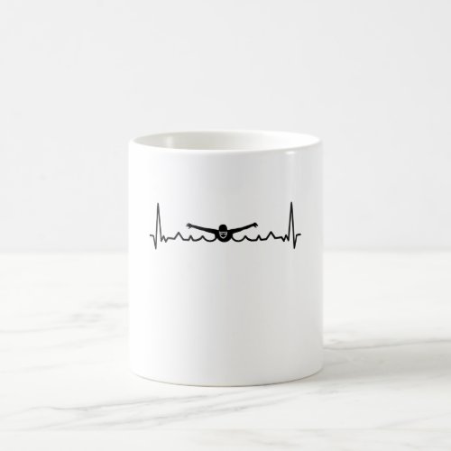 Swimming Heartbeat Gift for Swimmers Coffee Mug