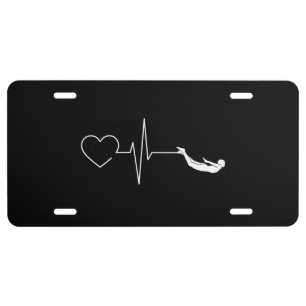 Swimming Heartbeat Gift for Swimmers License Plate