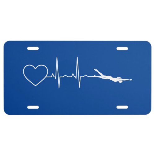 Swimming Heartbeat License Plate