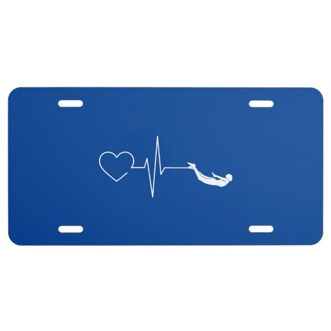 Swimming Heartbeat License Plate (Front)