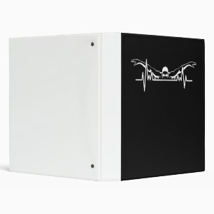 Swimming Heartbeat Swim Team Swimmer Women Girls 3 Ring Binder