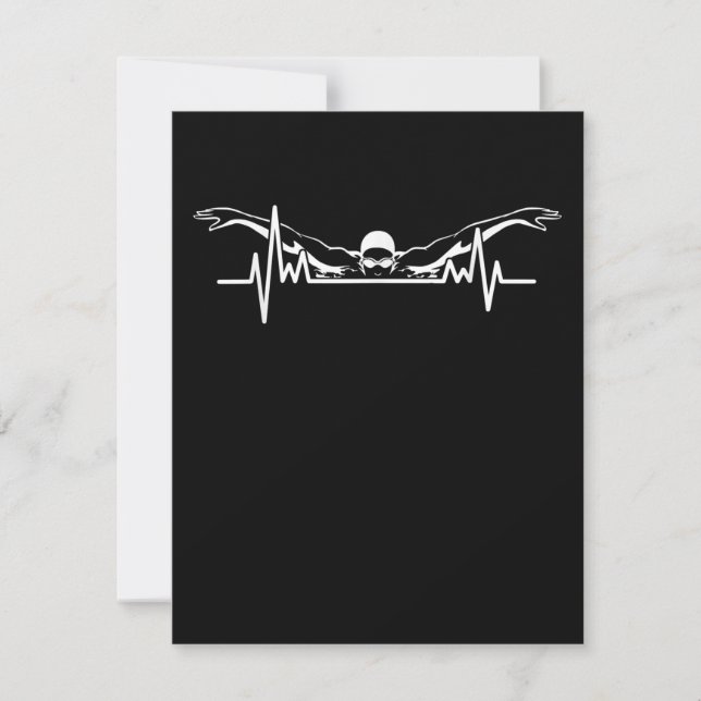 Swimming Heartbeat Swim Team Swimmer Women Girls Invitation (Front)