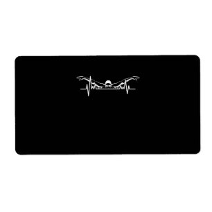 Swimming Heartbeat Swim Team Swimmer Women Girls Label