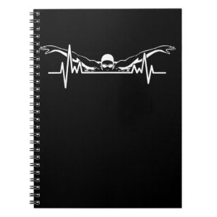 Swimming Heartbeat Swim Team Swimmer Women Girls Notebook