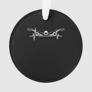 Swimming Heartbeat Swim Team Swimmer Women Girls Ornament